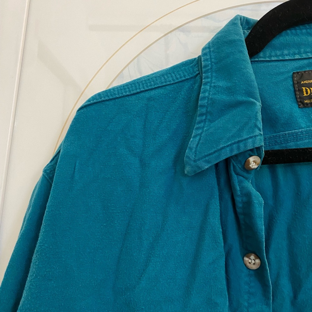 VINTAGE men’s teal flannel